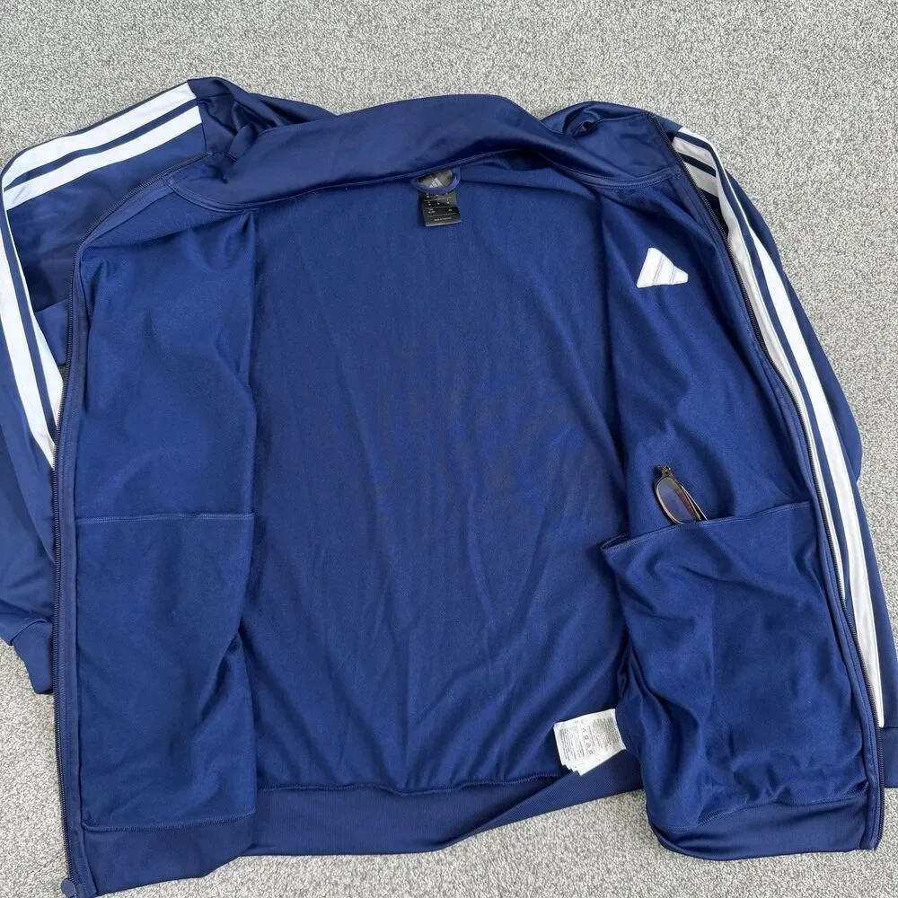adidas Dayready Tracktop Mens Full Zip Jacket Casual Athletic Blue Size XL